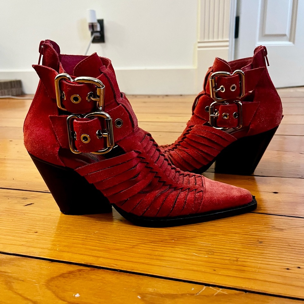 Red Suede Boots